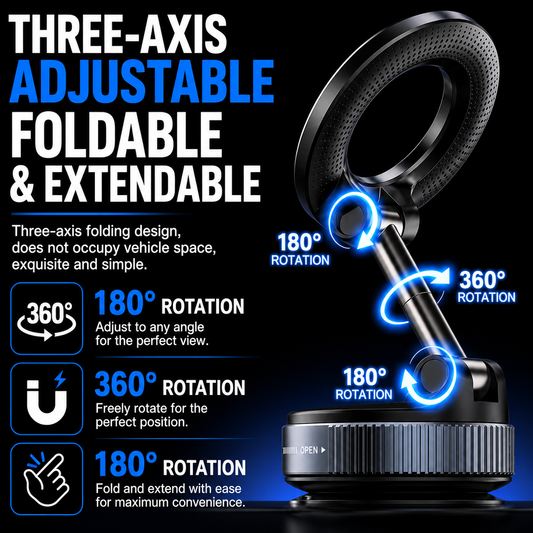 360° Magnetic vacuum suction Phone Holder (pack of 2)